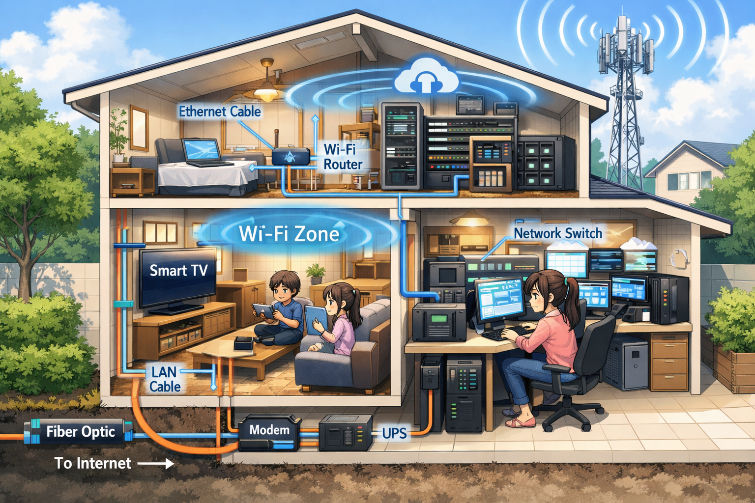 anime An image about visualizing a private house with infrastructure for data and telecommunications such as fiber network cables wifi zones and compu-1 anime An image about visualizing a private house with infrastructure for data and telecommunications such as fiber network cables wifi zones and compu-1