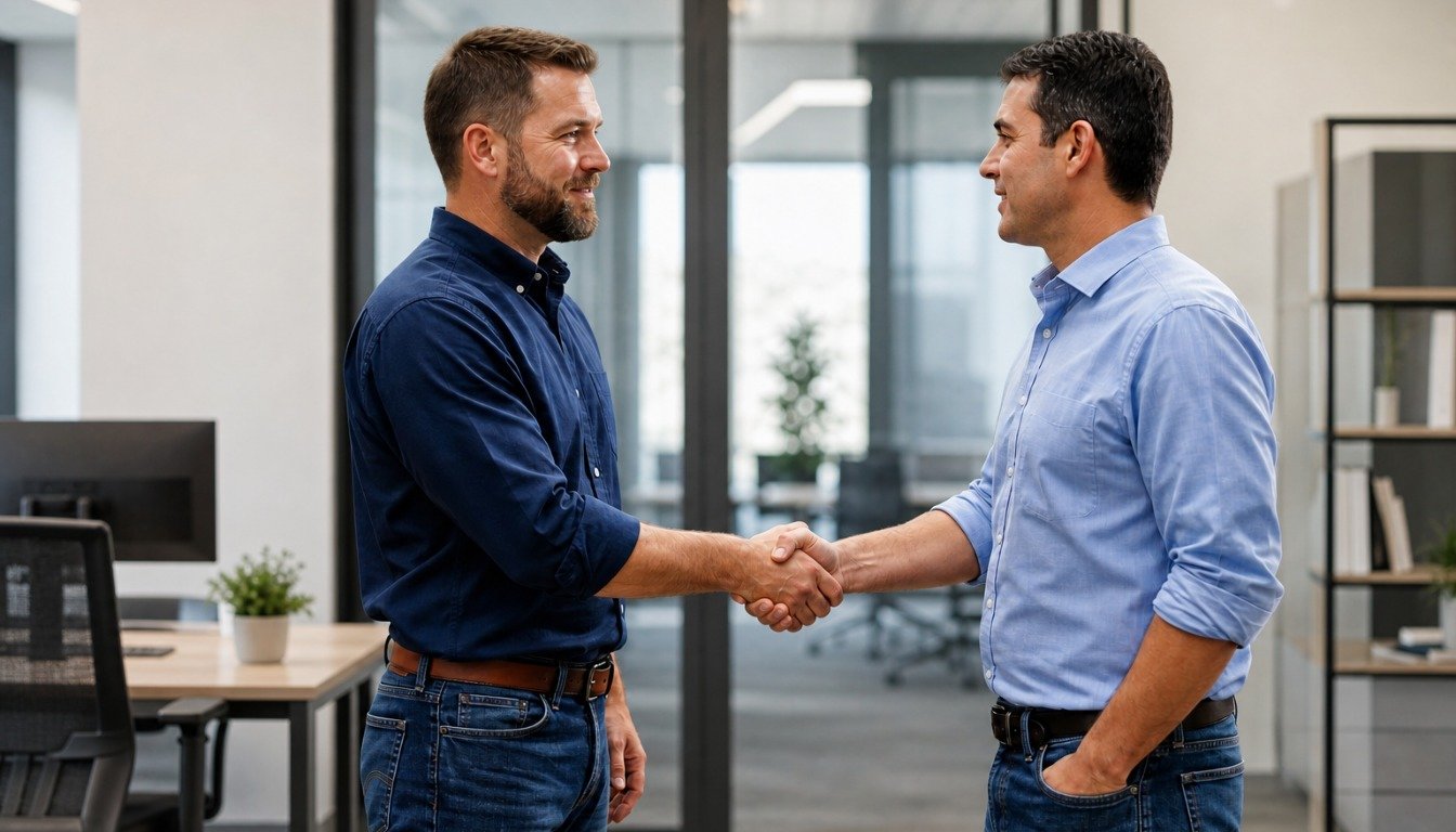 Handshake at Office Workplace 1344x768 Handshake at Office Workplace 1344x768